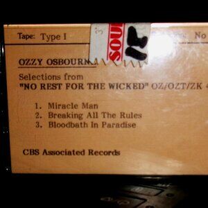 ozzy osbourne rare 3 track promo 1988 mint cassette - black sabbath hard rock